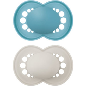 MAM Original 16m+ suzetă Turquoise/ Grey 2 buc