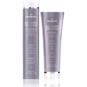 Medavita Keratin Miracle Sleek Hair Kit set pentru catifelarea si hranirea parului uscat si indisciplinat