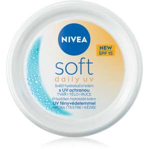 NIVEA Soft Daily UV kosteuttava ja suojaava voide vartalolle ja kasvoille SPF 15 100 ml