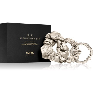 Notino Silk Collection Scrunchie Set uppsättning med hårsnoddar av siden Skugga Cream