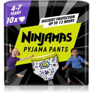 Ninjamas Pyjama Pants Pañales-Braguita De Pijama 17-30 Kg Spaceships 10 Ud