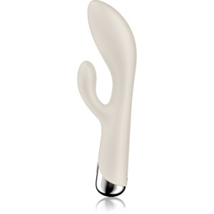 Satisfyer Spinning Rabbit 1 Rotating Shaft vibrator med klitorisstimulator roterende Beige 20 cm