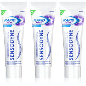 Sensodyne Rapid Cool Mint Zahnpasta mit Fluor für empfindliche Zähne 3x75 ml