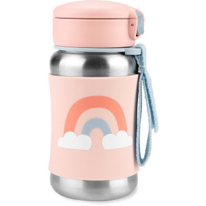 Skip Hop Spark Style Rainbow Wasserflasche aus Edelstahl mit Strohhalm 12 m+ 1 St.