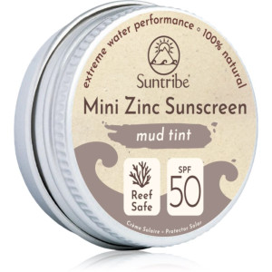 Suntribe Mini Zinc Sunscreen crème protectrice minérale visage et corps SPF 50 Mud Tint 15 g