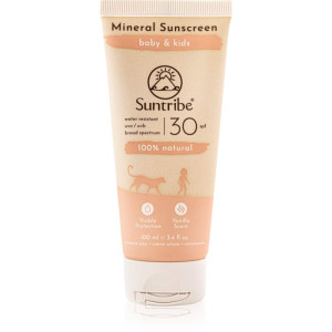 Suntribe Kids Mineral Sunscreen Beskyttende mineral ansigts- og kropscreme til børn 100 ml