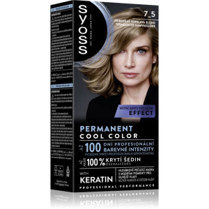 Syoss Permanent Cool Color Permanent hårfärgningsmedel med kall underton Skugga 7_5 Natural Ashy Blond 1 st.