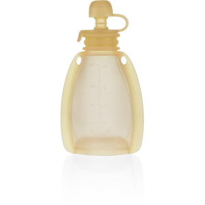 Zopa Silicone Refillable Baby Food Pouch săculeț pentru mâncare 0 m+ Transparent Yellow 120 ml