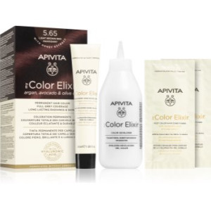 Apivita My Color Elixir coloração de cabelo sem amoníaco tom 5.65 Light Brown Red Mahogany 1 un.. My Color Elixir
