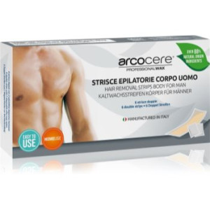 Arcocere Professional Wax bandas de cera para depilação para homens 6 un.. Professional Wax