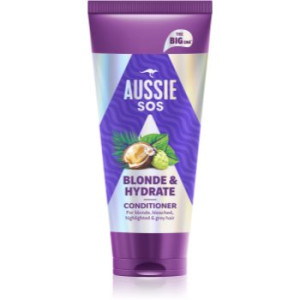 Aussie SOS Blonde & Hydrate condicionador hidratante para cabelo loiro e grisalho 350 ml. SOS Blonde & Hydrate