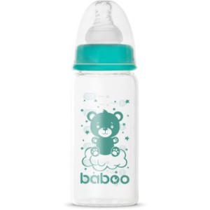 Baboo Anti-colic Glass Feeding Bottle Narrow Neck biberão de vidro 0m+ 120 ml. Anti-colic Glass Feeding Bottle Narrow Neck