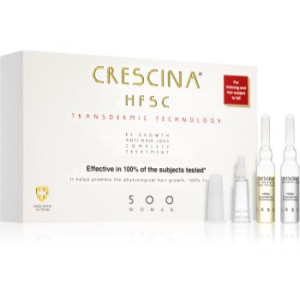 Crescina Transdermic 500 Re-Growth and Anti-Hair Loss cuidado para estimulação do crescimento capilar anti-queda para mulheres 20x3.5 ml. Transdermic
