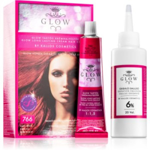 Kallos Glow cor para cabelo permanente tom 766 Rubin Red. Glow