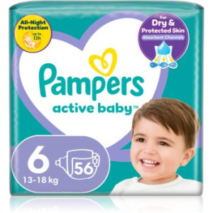 Pampers Active Baby Size 6 fraldas descartáveis 13-18 kg 56 un.. Active Baby Size 6