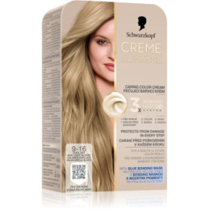Schwarzkopf Creme Supreme cor para cabelo permanente tom 9-16 Cool Ash Very Light Blonde 60 ml. Creme Supreme