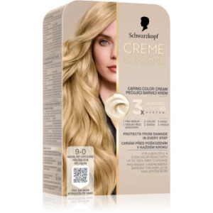 Schwarzkopf Creme Supreme cor para cabelo permanente tom 9-0 Natural Very Light Blonde 60 ml. Creme Supreme