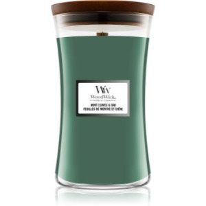 Woodwick Mint Leaves & Oak vela perfumada com pavio de madeira 609.5 g. Mint Leaves & Oak