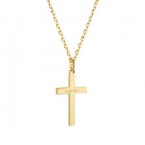 Collier personnalisé femme - croix - Plaqué or