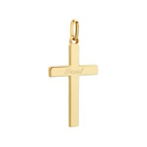 Pendentif personnalisé - croix - Plaqué or