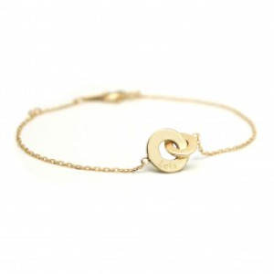 Bracelet chaine personnalisé - anneaux enlacés - Plaqué or