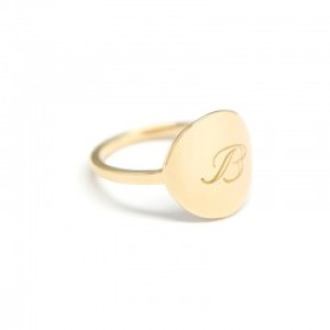 Bague Personnalisée Ronde - Plaqué or