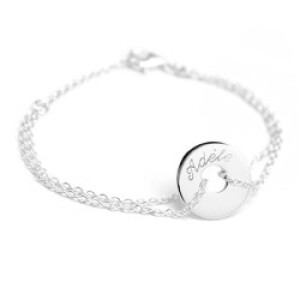 Bracelet chaine personnalisé - Poème femme - Argent