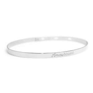 Jonc femme personnalisé - ruban - Argent