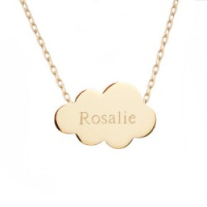 Collier femme personnalisé - nuage - Plaqué or