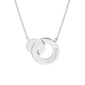 Collier femme personnalisé - anneaux enlacés - Argent