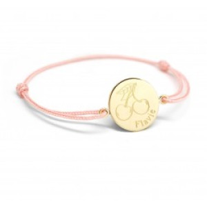 Bracelet cordon - les illustrés - cerises - Plaqué or