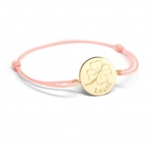 Bracelet cordon - les illustrés - trèfle - Plaqué or