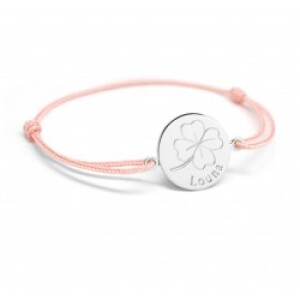 Bracelet cordon - les illustrés - trèfle - Argent