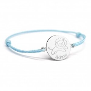 Bracelet cordon - les illustrés - lion - Argent
