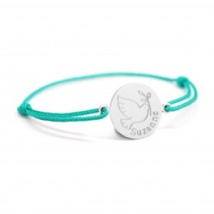 Bracelet cordon - les illustrés - colombe - Argent