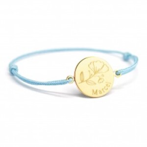 Bracelet cordon - les illustrés - fleur - Plaqué or