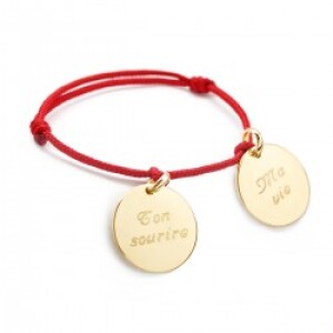 Bracelet cordon personnalisé - Petits trésors - Plaqué or