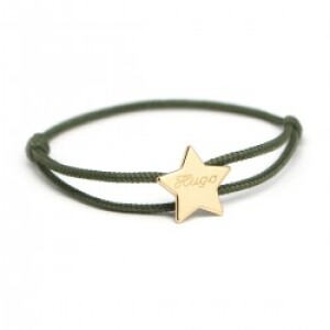 Bracelet cordon personnalisé - étoile - Plaqué or