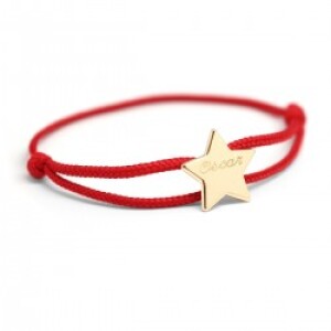 Bracelet enfant cordon personnalisé - étoile - Plaqué or