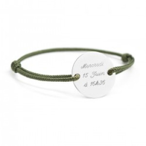 Bracelet cordon personnalisé - le chic - femme - Argent