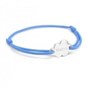 Bracelet cordon personnalisé - le nuage - Argent