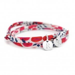 Bracelet personnalisé cordon liberty - minis charms - Argent