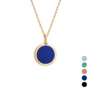Collier personnalisé pierre fine - chaine simple - Plaqué or
