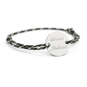 Bracelet cordon personnalisé - le chic - homme - Argent