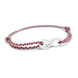 Bracelet cordon personnalisé - infini homme - Argent