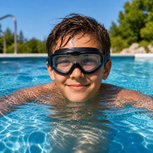 Simglasögon/simmask Barn Mino 8-14 År Svart/klar- Soak