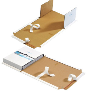 1200 x MW52 weiß Buchverpackungen Multiwell 217x155x15-50 mm B-Welle DIN A5