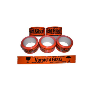 36 x Warnklebeband mit dem Aufdruck Vorsicht-Glas 50 mm x 66 m