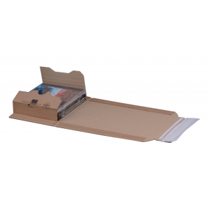 25 x Buchverpackungen Wickelkarton 147x129x10-55 mm Verpackung Karton