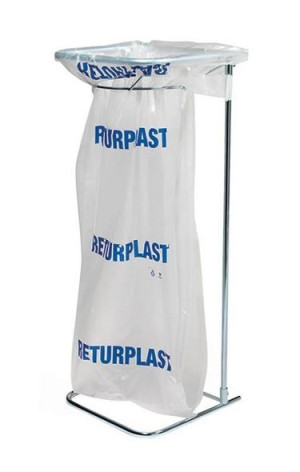 Säckhållare för returplast, för 240 liters säck, galvaniserad